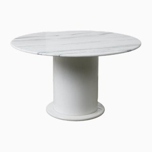 Tavolo da pranzo rotondo in marmo di Carrara, anni '70
