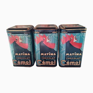 Boîtes à Chocolat Cémoi Flour Coffee Chicory, 1960, Set de 3