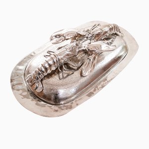 King Size Lobsters Dish in Silver-Plating by Franco Lapini, 1970s