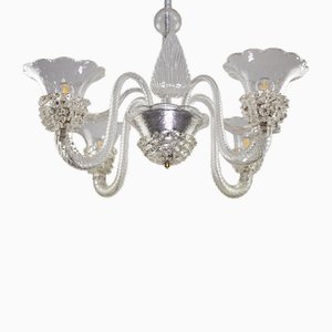 Lampadario in vetro di Murano attribuito a Ercole Barovier per Barovier & Toso, anni '40