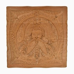 Antique Carved Wooden Wall Panel in Oak