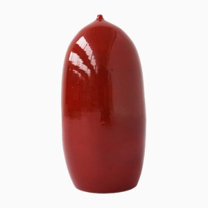 Large Swiss Ceramic Red Lacquer, 1970