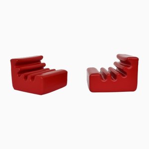 Set of Karelia Chairs in Red Vinyl by Liisi Beckmann for Zanotta, 1960s