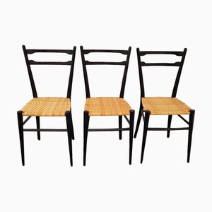 Cane Chairs im Stil von Gio Ponti, 3er Set