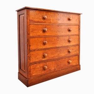 Antique Oak Commode or Chest of Drawers, 1880s