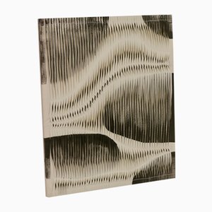 Charcoal and White Textured Board with Pleated Wave Effect