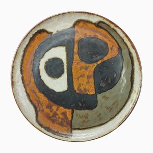 Large Wall Plate with Abstract Motif by Anne & Peter Stougaard Bornholm for Studio Keramik, 1970s