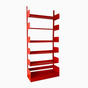 Coral Red Congress Bookcase by Lips Vago, 1968