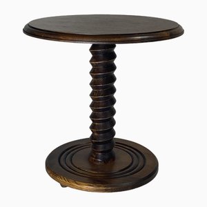 Table d'Appoint Brutaliste en Bois par Charles Dudouyt, France, 1940d