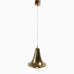 Scandinavian Brass Hanging Pendant Lamp attributed to Hans Agne Jakobson for Markaryd, Sweden, 1960s