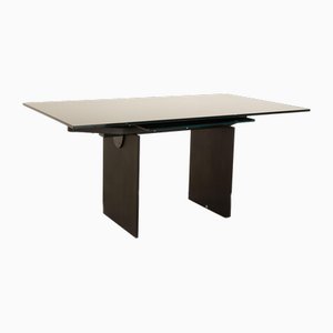 Mesa de comedor Atlas II de vidrio extensible en negro de Draenert