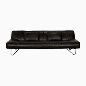 Gismo Leather Three Seater Black Sofa from Koinor