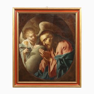 Christ Receives the Chalice from an Angel, Oil on Canvas, Framed