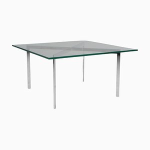Barcelona Coffee Table with Glass Top attributed to Ludwig Mies Van Der Rohe for Knoll