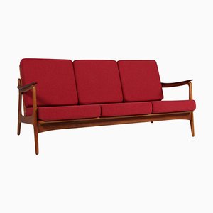 3-Seater Sofa in Oak and Teak attributed to Johannes Andersen, Denmark, 1960s