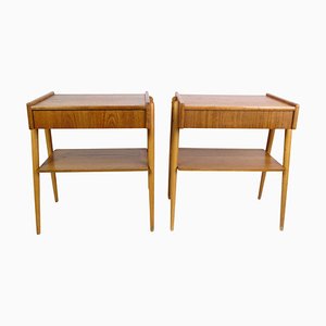 Tables de Chevet en Teck par Ab Carlström & Co Furniture Factory, 1950s, Set de 2
