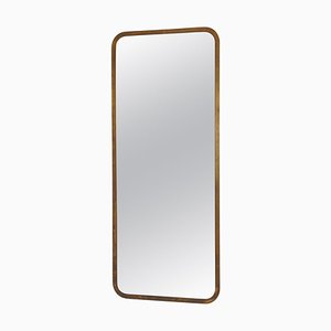 Specchio grande moderno in ottone attribuito a Nordiska Kompaniet, Svezia, anni '30