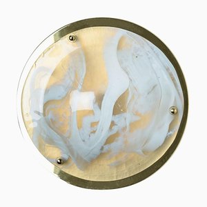Marbled Glass Wall Light attributed to Hillebrand, Austria, 1960s