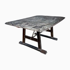 Industrial Metal Ship Deck Dining Table with Rivets