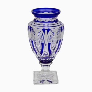 Grand Vase en Forme d'Amphore en Cristal Coloré