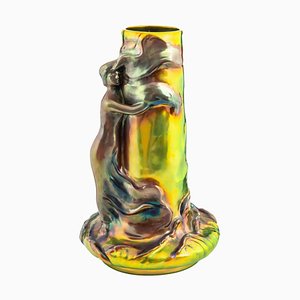 Zsolnay Decorative Vase Woman in Storm, 1970s