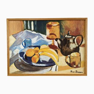 Bananas, 1950s, Oil Painting, Framed