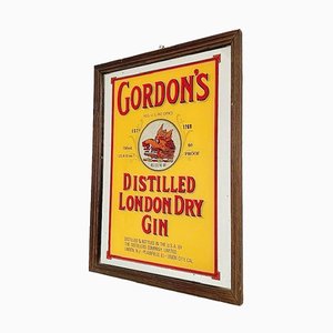 Specchio London Dry Gin vintage di Gordon, anni '70