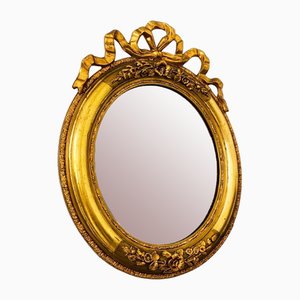 Baroque Brocante Mirror with Bow in Gold