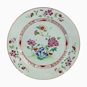 18th Century Chinese Famille Rose Hand Painted Blossoms Porcelain Plate