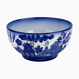 Porzellanschale mit chinesischem Weidenmuster in Blau & Weiß
