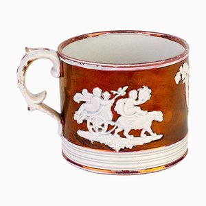 19th Century English Sunderland Creamware Lustreware Mug