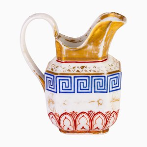 Jarra Regency inglesa neoclásica de porcelana, siglo XIX