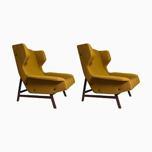 Set di poltrone Wingback modello 877 di Gianfranco Frattini per Cassina 1959