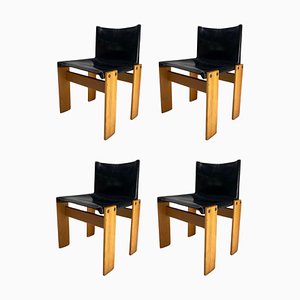 Chaises Monk attribuées à Afra & Tobia Scarpa pour Molteni, Italie, 1974, Set de 4