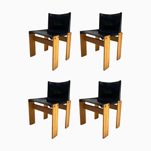Monk Chairs attributed to Afra & Tobia Scarpa for Molteni, Italy, 1974, Set of 4