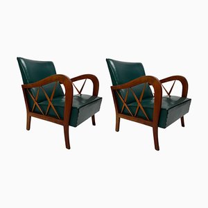 Vintage Italian Wooden Armchairs by Paolo Buffa, 1950s, Set of 2