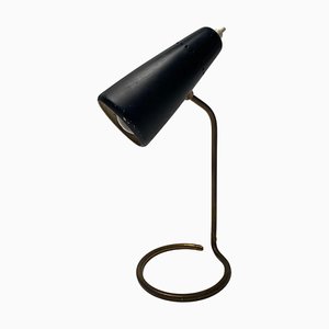 Lámpara de mesa italiana de latón y metal de Stilnovo, años 50