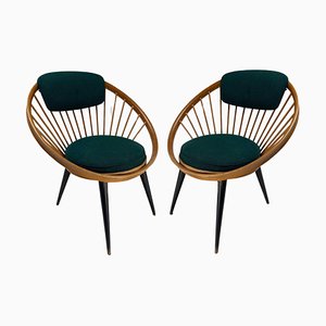 Schwarzer Circle Chair zugeschrieben Yngve Ekström für Swedese, Schweden, 1960er