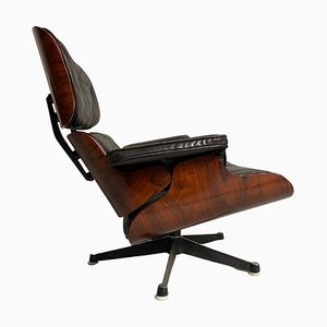 Lounge Chair in Black Leather attributed to Charles Eames for Herman Miller, 1956