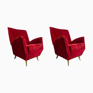 Wingback Chairs by Gio Ponti for ISA Bergamo, Italy, 1950s, Set of 2