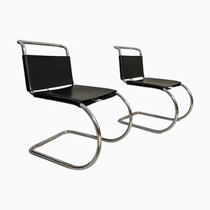Leather Mr10 Chairs by Ludwig Mies Van Der Rohe, 1960s, Set of 2