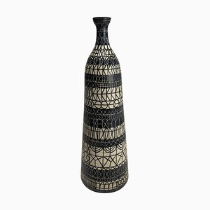 Bottiglia grande in ceramica decorata di Atelier Mascarella, anni '50