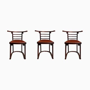 Vintage Austrian Bat Chairs by Josef Hoffmann for J.J. Kohn, 1905, Set of 3