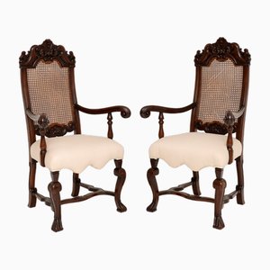 Victorian Armchairs in Carved Walnut, 1880, Set of 2
