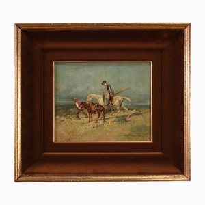 Don Quixote and Sancho Panza, 1950, Oil Painting, Framed