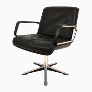 Wilkhahn Leather Conference Chair from Delta Design, 1960s