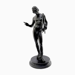 Artiste Italien, Sculpture Narcisse Grand Tour d'après Modèle de Pompéi, Bronze