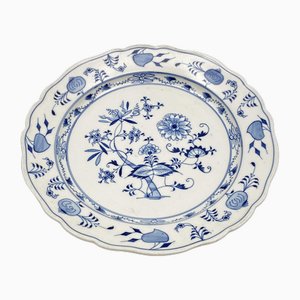 Plato antiguo de porcelana con motivos de cebolla de Meissen Teichert, 1890