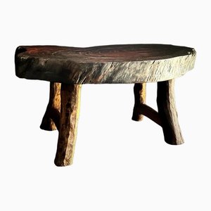 Tavolino da caffè vintage a forma di tronco d'albero