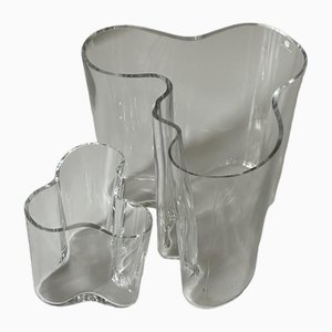 Vases Vintage par Alvar Aalto pour Iittala, Finlande, Set de 2